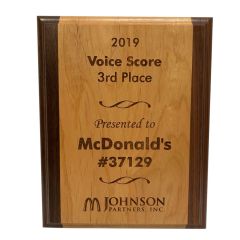 Alder and Walnut Award Plaque